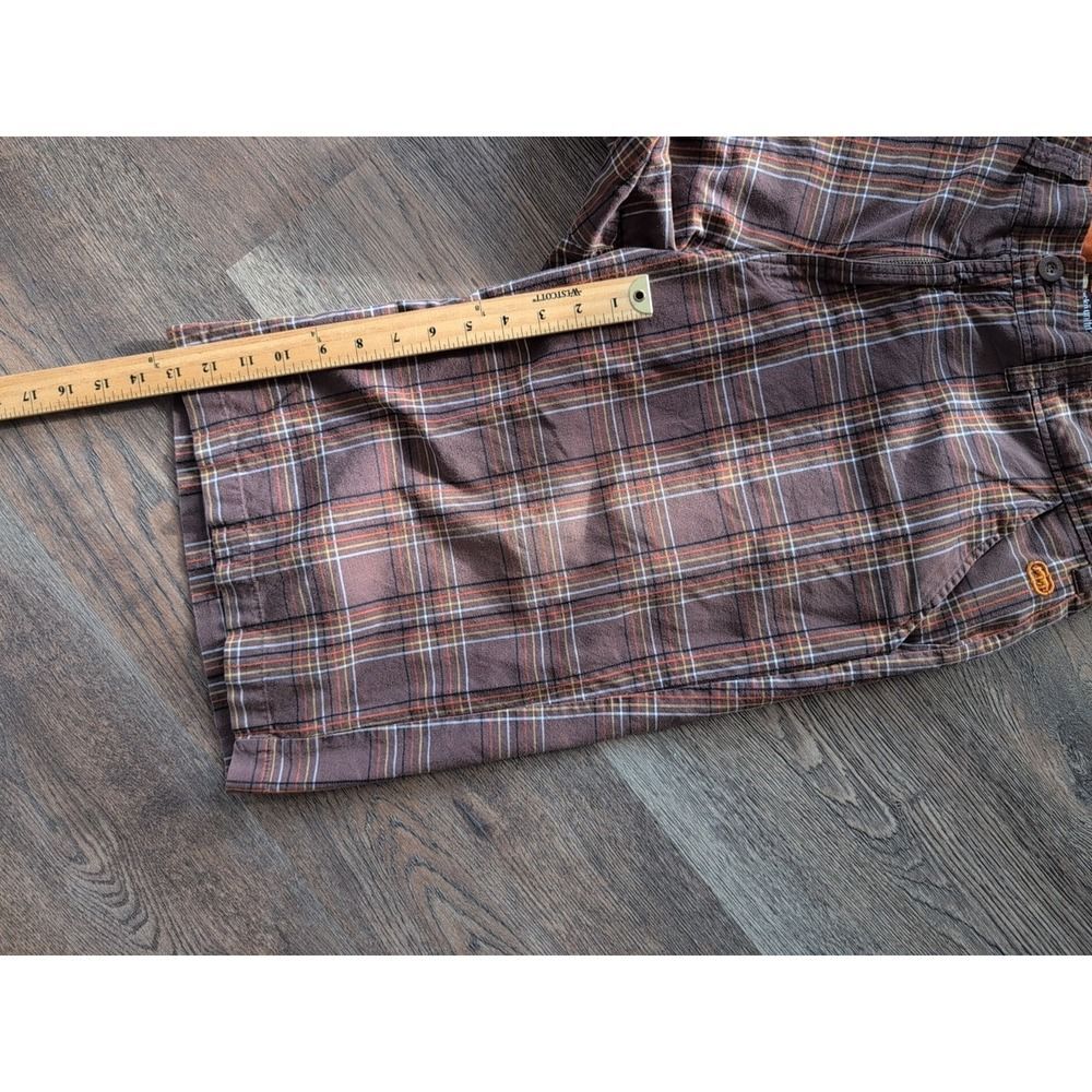 Ecko Unltd Men's Shorts Orange Brown Sz 36 Plaid Bermuda Cotton 11" Outdoor - Picture 10 of 16
